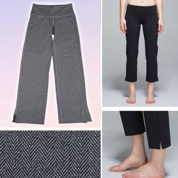 LULULEMON Women's City Kick It Pant Sz 4 Gray Giant Herringbone Made in USA - Picture 1 of 8